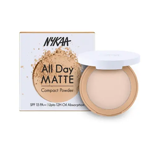 Nykaa All Day Matte 12Hr Oil Control Face Compact Powder With SPF 15 PA ++